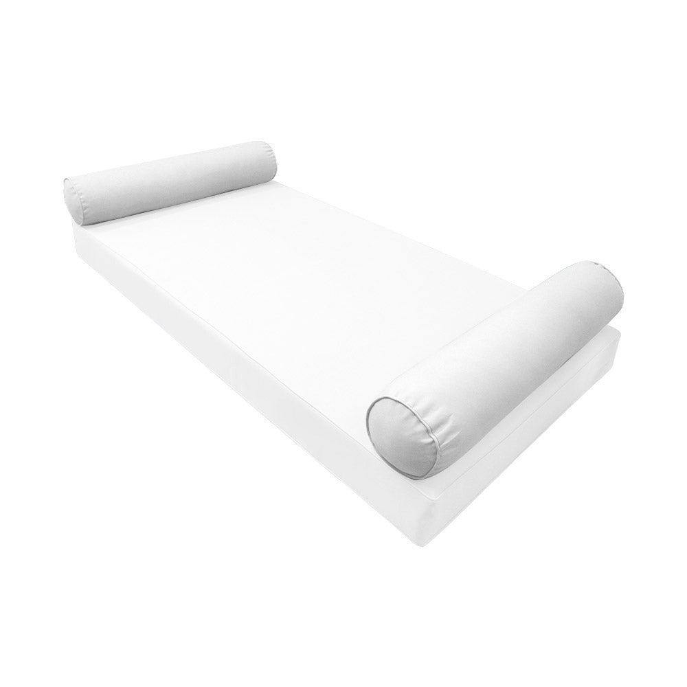 STYLE 5 Bolster Pillow for Outdoor Indoor Daybed Porch Swing Bed Queen Size Piped Trim AD106 | COVERS ONLY |