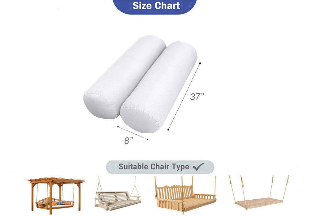 STYLE 5 Bolster Pillow for Outdoor Indoor Daybed Porch Swing Bed Twin Size Piped Trim AD005 | COVERS ONLY |
