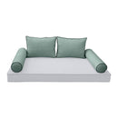 Modern outdoor daybed cushion set with two bolsters and two pillows, ideal for patio, porch, or indoor lounge spaces. — cover only