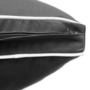 Indoor sunroom with pillow and bolster cushions, adding warmth and modern comfort.