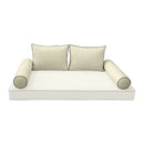Modern outdoor daybed cushion set with two bolsters and two pillows, ideal for patio, porch, or indoor lounge spaces. — cover only