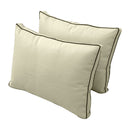 Pillow and bolster cushions displayed on an outdoor porch swing for a cozy, elegant setting.