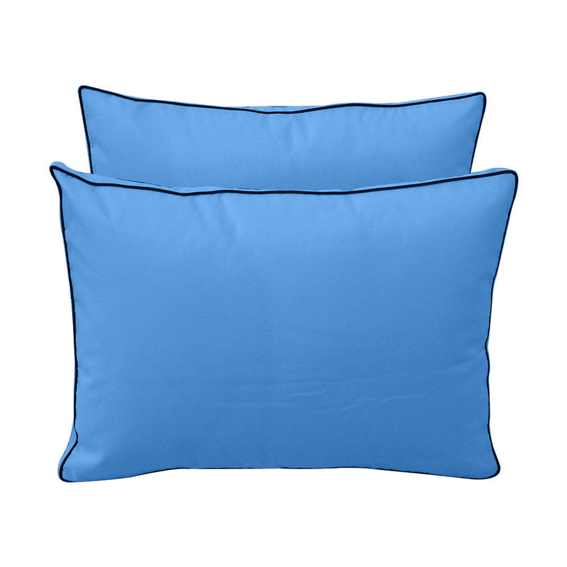STYLE 1 Pillow & Bolster Cushion for Outdoor Indoor Daybed Porch Swing Bed Crib Size Contrast Trim AD102 | COVERS ONLY |