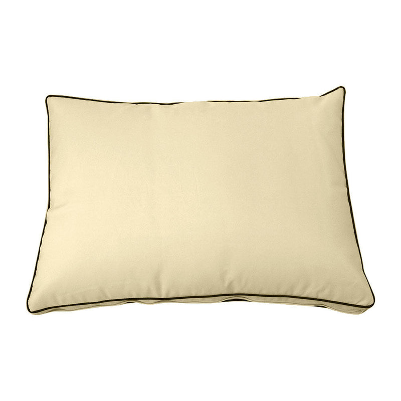STYLE 1 Pillow & Bolster Cushion for Outdoor Indoor Daybed Porch Swing Bed Crib Size Contrast Trim AD103 | COVERS ONLY |