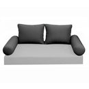 Modern outdoor daybed cushion set with two bolsters and two pillows, ideal for patio, porch, or indoor lounge spaces. — cover only
