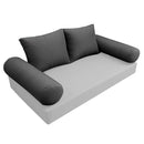 Elegant cushion and bolster set featuring refined craftsmanship and knife-edge detailing, designed for versatile indoor and outdoor comfort.