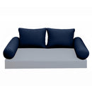 Modern outdoor daybed cushion set with two bolsters and two pillows, ideal for patio, porch, or indoor lounge spaces. — cover only