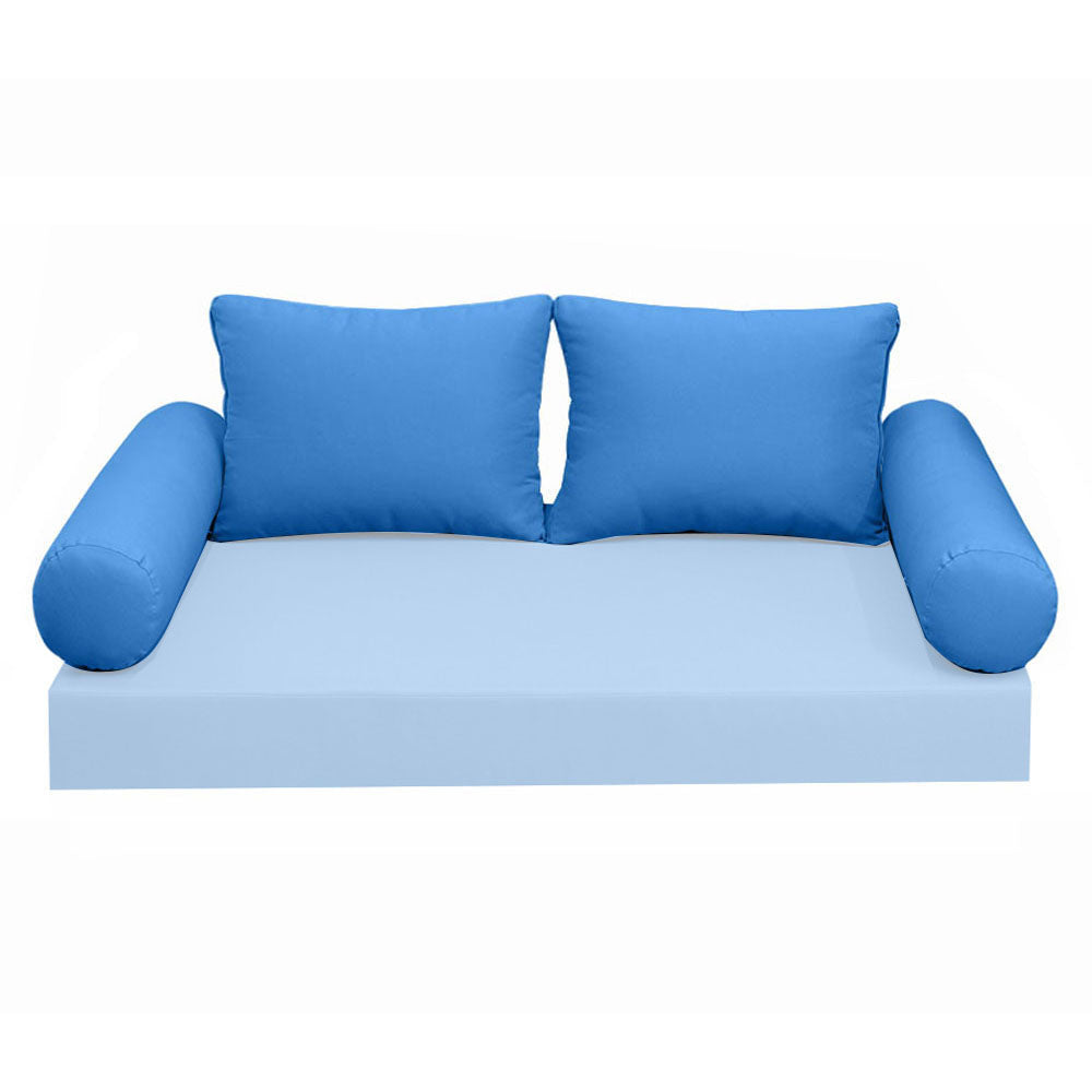 Modern outdoor daybed cushion set with two bolsters and two pillows, ideal for patio, porch, or indoor lounge spaces. — cover only