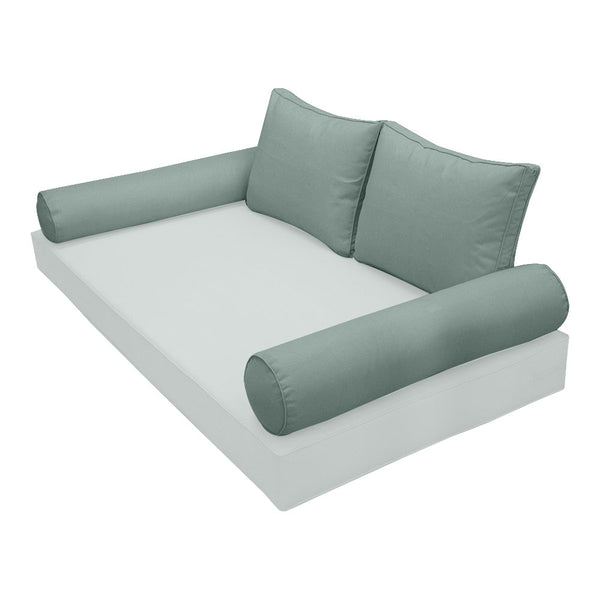 STYLE 1 Pillow & Bolster Cushion for Outdoor Indoor Daybed Porch Swing Bed Crib Size Piped Trim AD002 | COVERS ONLY |