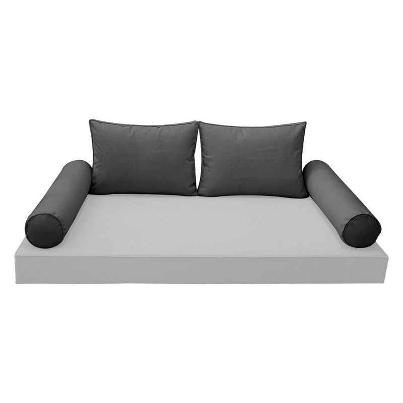 STYLE 1 Pillow & Bolster Cushion for Outdoor Indoor Daybed Porch Swing Bed Crib Size Piped Trim AD003 | COVERS ONLY |
