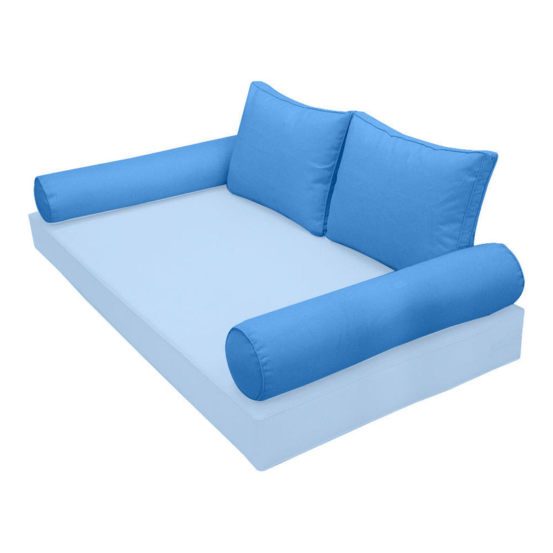 STYLE 1 Pillow & Bolster Cushion for Outdoor Indoor Daybed Porch Swing Bed Crib Size Piped Trim AD102 | COVERS ONLY |