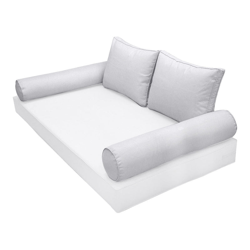 STYLE 1 Pillow & Bolster Cushion for Outdoor Indoor Daybed Porch Swing Bed Crib Size Piped Trim AD105 | COVERS ONLY |