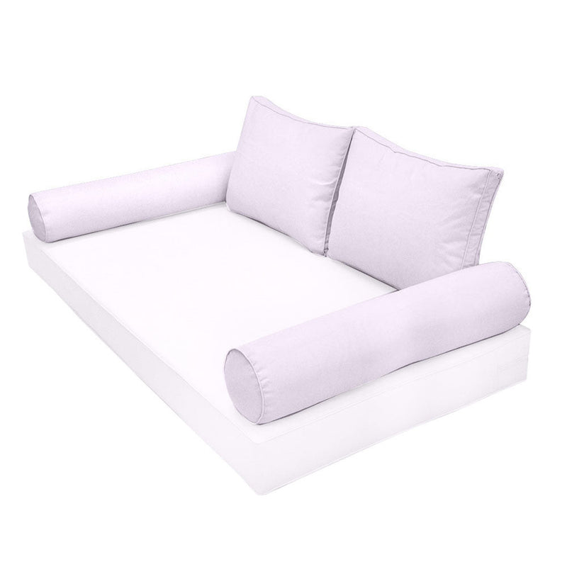 STYLE 1 Pillow & Bolster Cushion for Outdoor Indoor Daybed Porch Swing Bed Crib Size Piped Trim AD107 | COVERS ONLY |