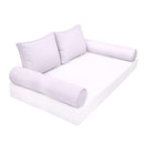 Elegant cushion and bolster set featuring refined craftsmanship and knife-edge detailing, designed for versatile indoor and outdoor comfort.
