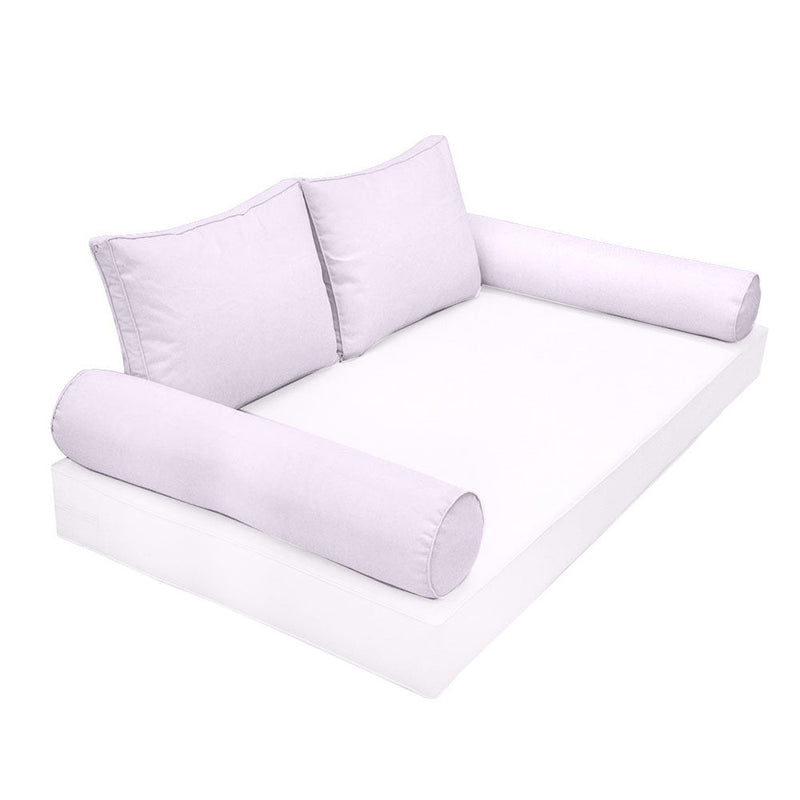 STYLE 1 Pillow & Bolster Cushion for Outdoor Indoor Daybed Porch Swing Bed Crib Size Piped Trim AD107 | COVERS ONLY |