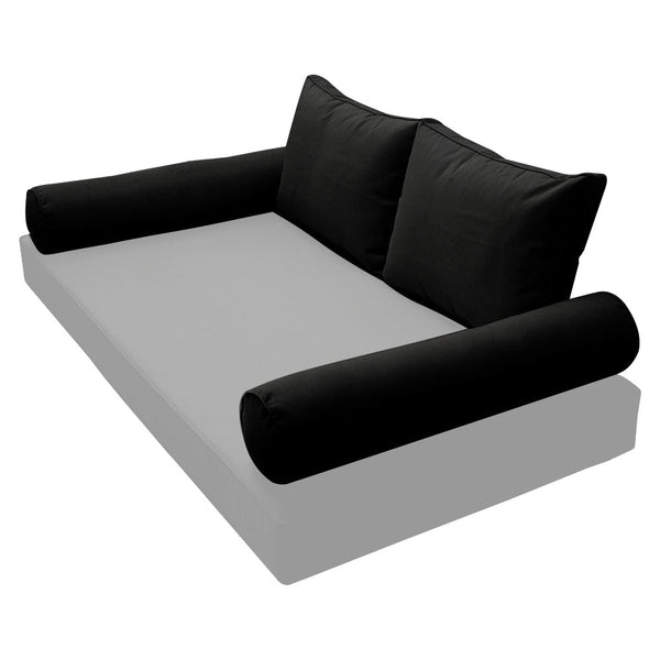STYLE 1 Pillow & Bolster Cushion for Outdoor Indoor Daybed Porch Swing Bed Crib Size Piped Trim AD109 | COVERS ONLY |