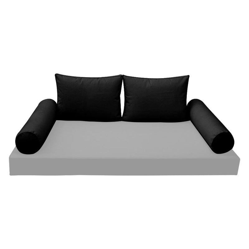 STYLE 1 Pillow & Bolster Cushion for Outdoor Indoor Daybed Porch Swing Bed Crib Size Piped Trim AD109 | COVERS ONLY |