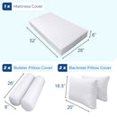 STYLE 1 - Mattress & Pillow Bolster Cushion for Outdoor Indoor Daybed Porch Swing Bed Contrast Trim Crib Size AD003 | COVERS ONLY |
