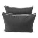 Pillow and bolster cushions displayed on an outdoor porch swing for a cozy, elegant setting.