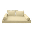 Modern outdoor daybed cushion set with two bolsters and two pillows, ideal for patio, porch, or indoor lounge spaces. — cover only