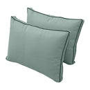 Pillow and bolster cushions displayed on an outdoor porch swing for a cozy, elegant setting.