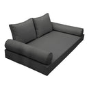 Elegant cushion and bolster set featuring refined craftsmanship and knife-edge detailing, designed for versatile indoor and outdoor comfort.
