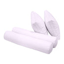 Five-piece pillow and bolster cushion set including seat cushion, two square back pillows, and two bolster pillows for indoor or outdoor seating.
