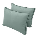 Pillow and bolster cushions displayed on an outdoor porch swing for a cozy, elegant setting.
