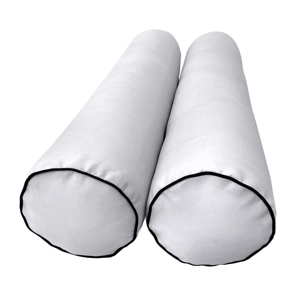 STYLE 1 Pillow & Bolster Cushion for Outdoor Indoor Daybed Porch Swing Bed Full Size Contrast Trim AD105 | COVERS ONLY |