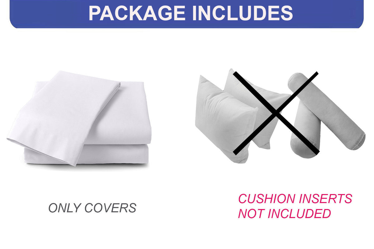 STYLE 1 Pillow & Bolster Cushion for Outdoor Indoor Daybed Porch Swing Bed Full Size Contrast Trim AD105 | COVERS ONLY |