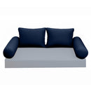 Modern outdoor daybed cushion set with two bolsters and two pillows, ideal for patio, porch, or indoor lounge spaces. — cover only