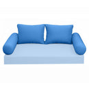 Modern outdoor daybed cushion set with two bolsters and two pillows, ideal for patio, porch, or indoor lounge spaces. — cover only