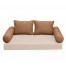 Modern outdoor daybed cushion set with two bolsters and two pillows, ideal for patio, porch, or indoor lounge spaces. — cover only