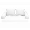 Modern outdoor daybed cushion set with two bolsters and two pillows, ideal for patio, porch, or indoor lounge spaces. — cover only