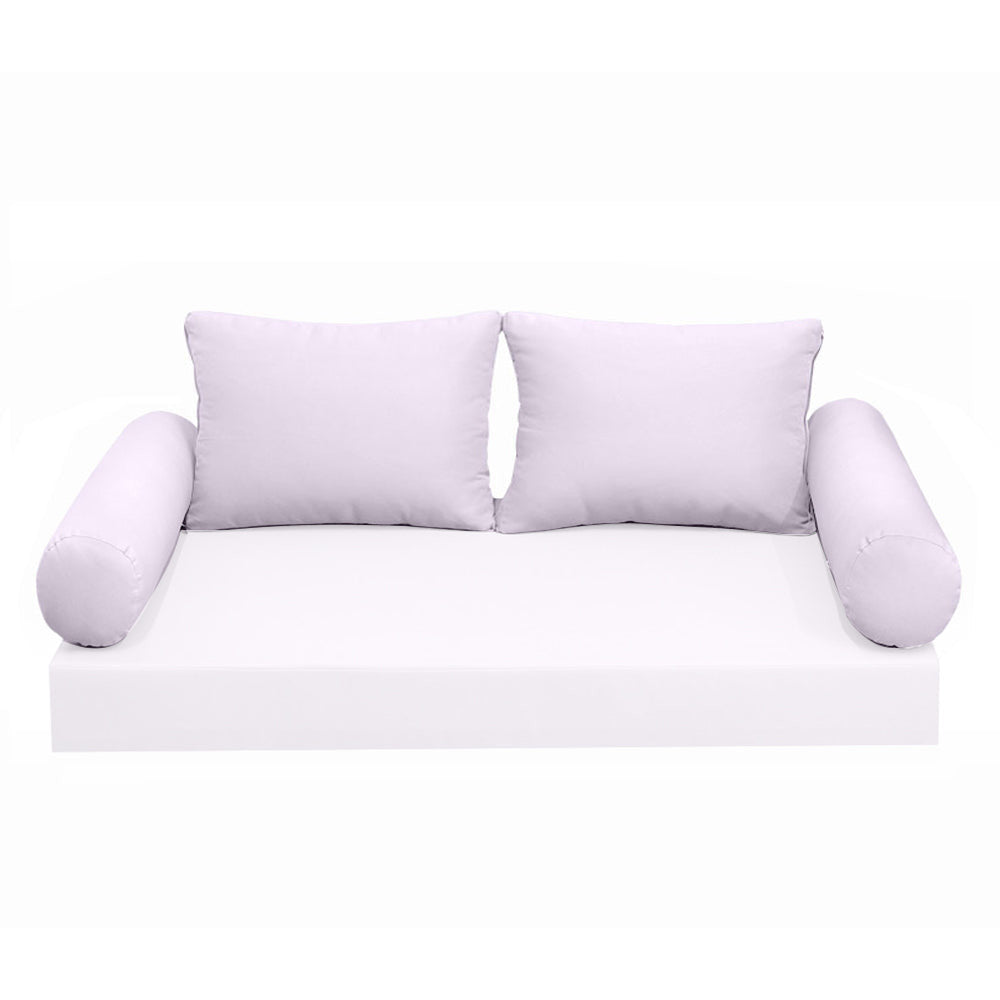 Modern outdoor daybed cushion set with two bolsters and two pillows, ideal for patio, porch, or indoor lounge spaces. — cover only