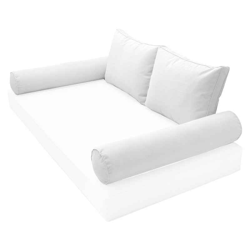 STYLE 1 Pillow & Bolster Cushion for Outdoor Indoor Daybed Porch Swing Bed Full Size Piped Trim AD106 | COVERS ONLY |