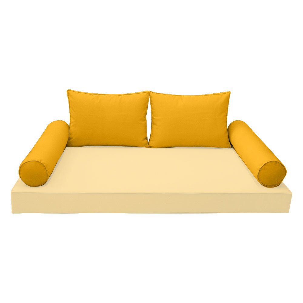 Modern outdoor daybed cushion set with two bolsters and two pillows, ideal for patio, porch, or indoor lounge spaces. — cover only
