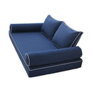 STYLE 1 pillow and bolster cushion set for daybeds, porch swings, or beds – indoor and outdoor use with durable knife-edge design. — cover only