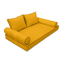 Elegant cushion and bolster set featuring refined craftsmanship and knife-edge detailing, designed for versatile indoor and outdoor comfort.