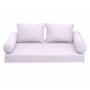 Modern outdoor daybed cushion set with two bolsters and two pillows, ideal for patio, porch, or indoor lounge spaces. — cover only
