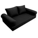 Elegant cushion and bolster set featuring refined craftsmanship and knife-edge detailing, designed for versatile indoor and outdoor comfort