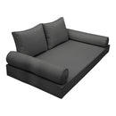 Elegant cushion and bolster set featuring refined craftsmanship and knife-edge detailing, designed for versatile indoor and outdoor comfort.

