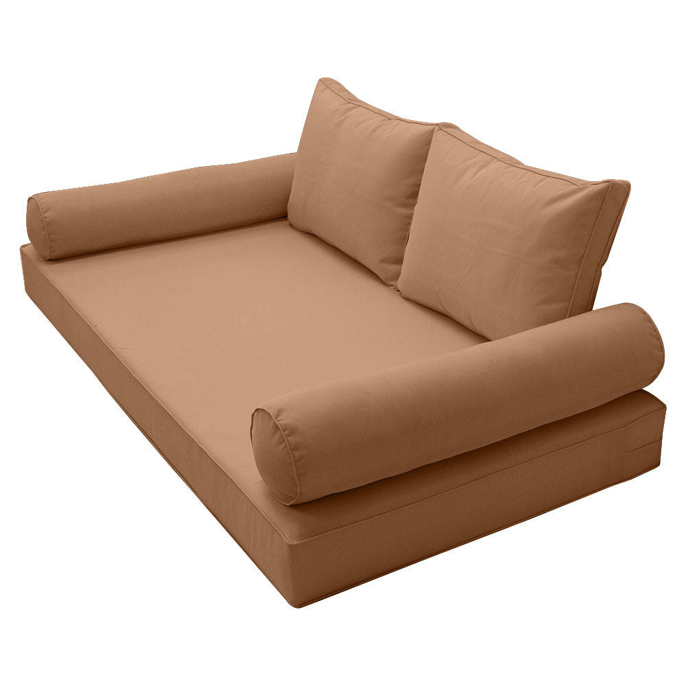 STYLE 1 pillow and bolster cushion set for daybeds, porch swings, or beds – indoor and outdoor use with durable knife-edge design. — cover only
