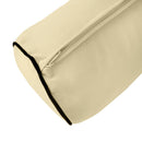 STYLE 1 Pillow & Bolster Cushion for Outdoor Indoor Daybed Porch Swing Bed Queen Size Contrast Trim AD103 | COVERS ONLY |