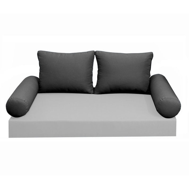 STYLE 1 Pillow & Bolster Cushion for Outdoor Indoor Daybed Porch Swing Bed Queen Size Knife Edge AD003 | COVERS ONLY |