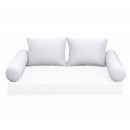 Modern outdoor daybed cushion set with two bolsters and two pillows, ideal for patio, porch, or indoor lounge spaces. — cover only