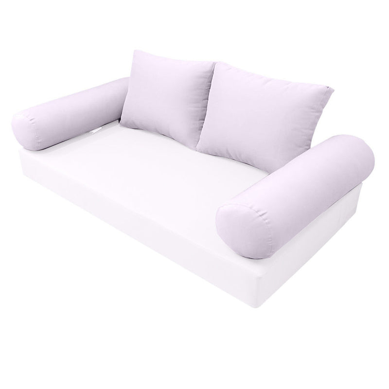 STYLE 1 Pillow & Bolster Cushion for Outdoor Indoor Daybed Porch Swing Bed Queen Size Knife Edge AD107 | COVERS ONLY |