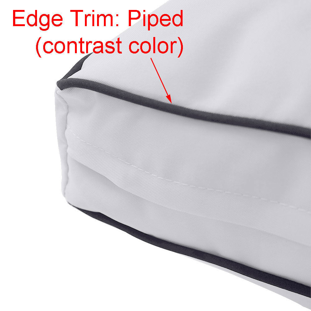 STYLE 1 - Mattress & Pillow Bolster Cushion for Outdoor Indoor Daybed Porch Swing Bed Contrast Trim Queen Size AD101 | COVERS ONLY |