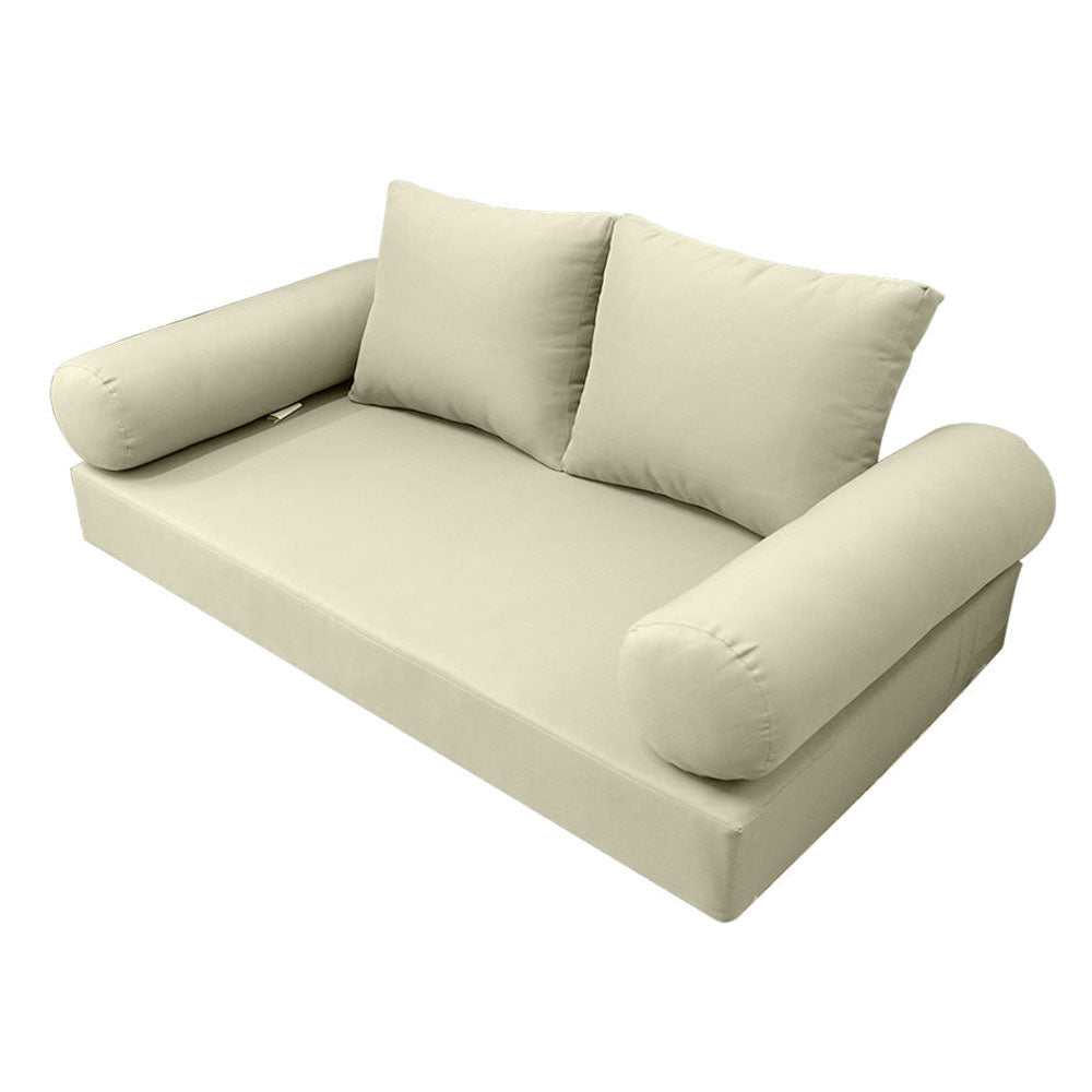 STYLE 1 - Mattress & Pillow Bolster Cushion for Outdoor Indoor Daybed Porch Swing Bed Knife Edge Queen Size AD005 | COVERS ONLY |