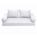 STYLE 1 - Mattress & Pillow Bolster Cushion for Outdoor Indoor Daybed Porch Swing Bed Knife Edge Queen Size AD105 | COVERS ONLY |